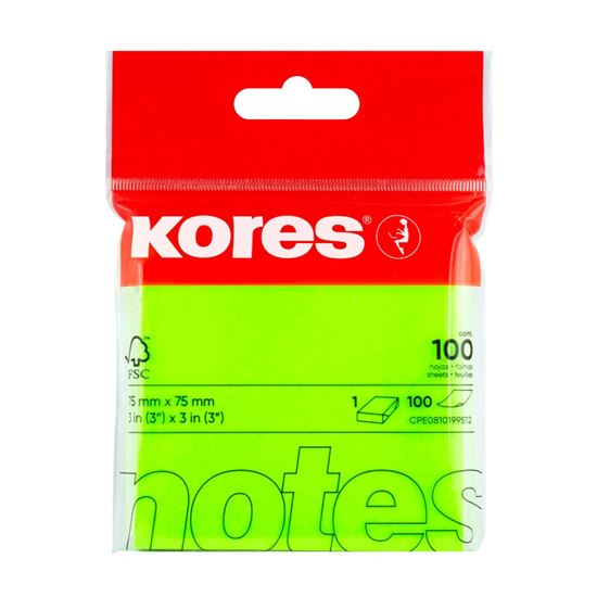 Obrázek z Samolepicí bloček Kores neon - zelená