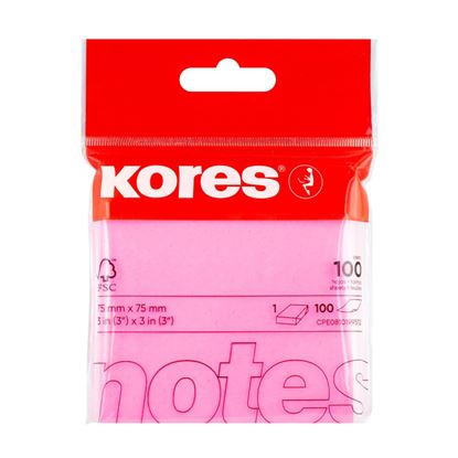 Obrázek Samolepicí bloček Kores neon - růžová