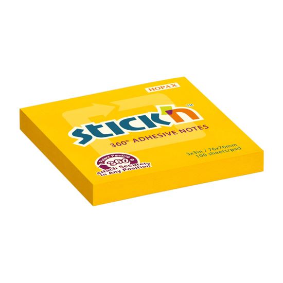 Obrázek z Samolepicí bločky Stick´n by Hopax 360° - 76 x 76 mm / 100 lístků / oranžová