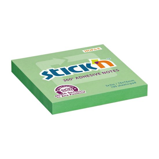 Obrázek z Samolepicí bločky Stick´n by Hopax 360° - 76 x 76 mm / 100 lístků / zelená