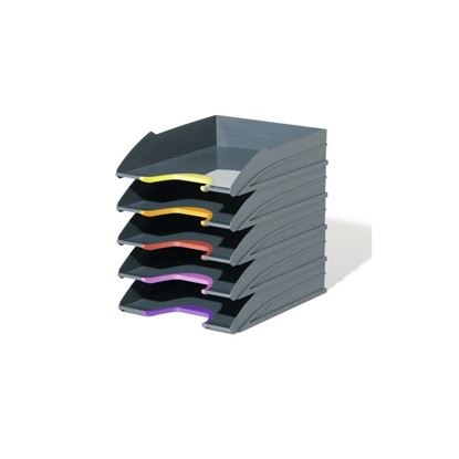 Obrázek Kancelářský box Varicolor Tray set - šedo-barevný / 5 zásuvek