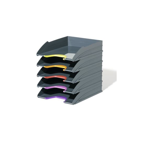 Obrázek z Kancelářský box Varicolor Tray set - šedo-barevný / 5 zásuvek