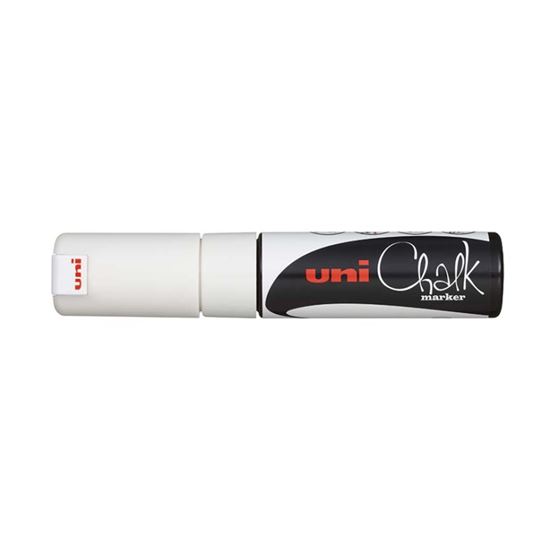 Obrázek z Popisovač křídový UNI Chalk Marker PWE-8K / bílá