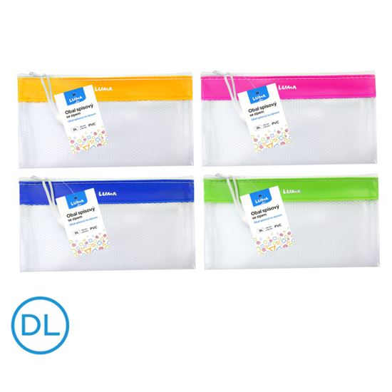 Obrázek z Spisové desky LUMA na zip síťované - DL / barevný mix