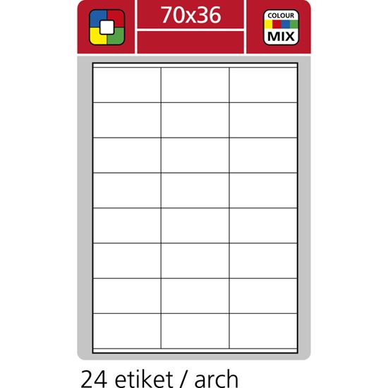 Obrázek z Print etikety A4 pro laserový a inkoustový tisk / 30 archů - 70 x 36 mm (24 etikety / arch)