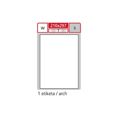 Obrázek Print etikety A4 pro laserový tisk - 210 x 297 (1 etiketa / arch ) / transparentní polyester. folie