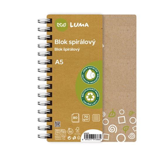 Obrázek z Blok kroužkový ECO LUMA - A5 / linka