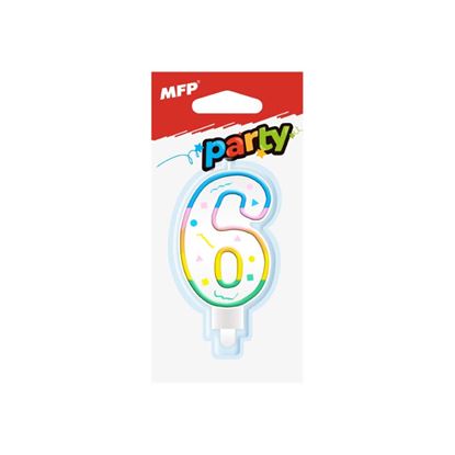 Obrázek Svíčka dortová č.6 / duhová