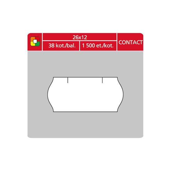 Obrázek z Etikety do etiketovacích kleští - 26 x 12 mm Contact / bílá