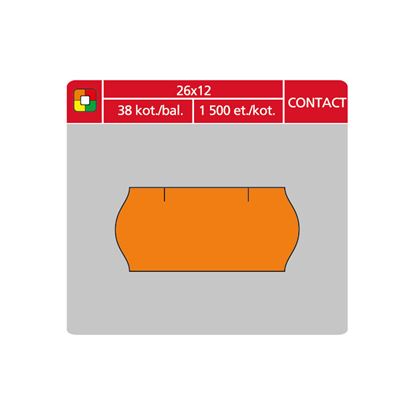 Obrázek Etikety do etiketovacích kleští - 26 x 12 mm Contact / oranžová