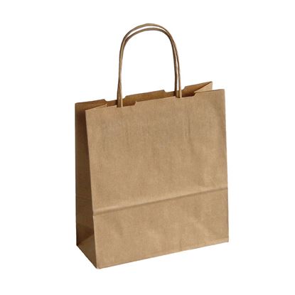 Obrázek Tašky papírové kroucená ucha - hnědá / 180 x 80 x 250 mm