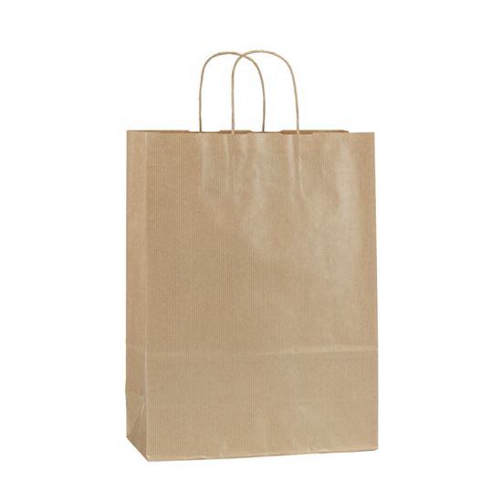 Obrázek z Tašky papírové kroucená ucha - hnědá / 260 x 110 x 345 mm
