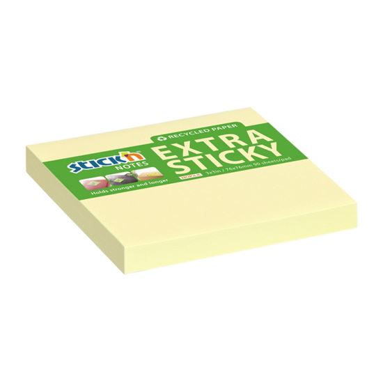 Obrázek z Samolepicí bločky Stick´n by Hopax Extra Sticky - 76 x 76 mm / 90 lístků / žlutá