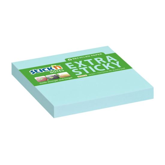 Obrázek z Samolepicí bločky Stick´n by Hopax Extra Sticky - 76 x 76 mm / 90 lístků / pastelově modrá