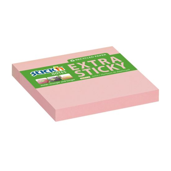 Obrázek z Samolepicí bločky Stick´n by Hopax Extra Sticky - 76 x 76 mm / 90 lístků / pastelově růžová