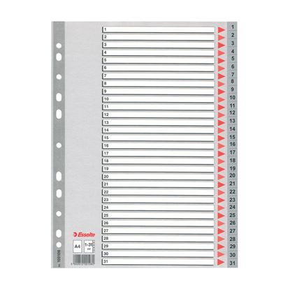 Obrázek Rozdružovač A4 plastový Esselte - šedý / 1 - 31
