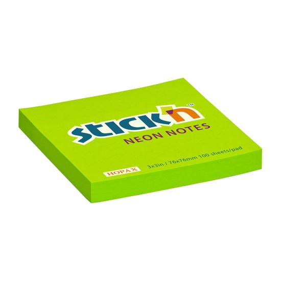 Obrázek z Samolepicí bločky Stick´n by Hopax - 76 x 76 mm / 100 lístků / neon zelená