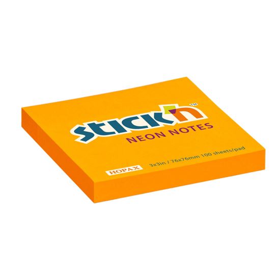 Obrázek z Samolepicí bločky Stick´n by Hopax - 76 x 76 mm / 100 lístků / neon oranžová