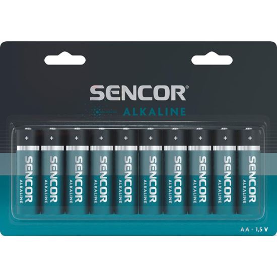 Obrázek z Baterie Sencor alkalické - baterie tužková AA / 10 ks