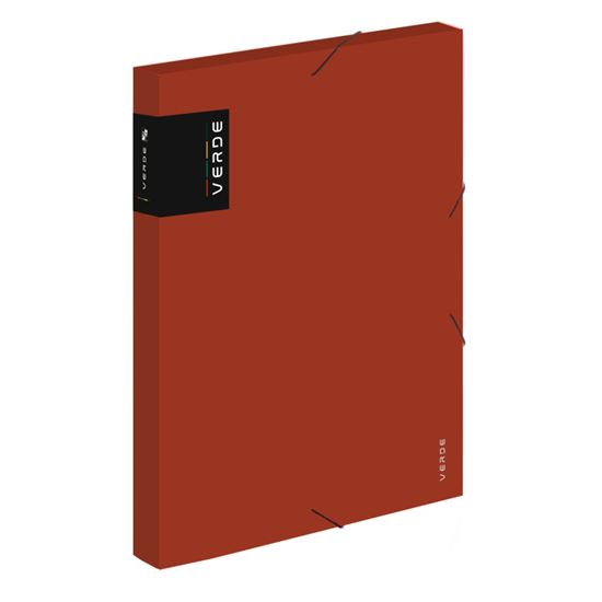 Obrázek z Box na spisy A4 VERDE s gumou - cihlová