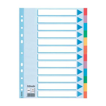 Obrázek Rozdružovač A4 kartonový Esselte - barevný / 12 listů