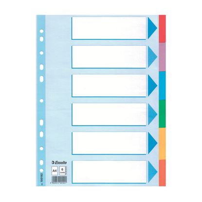 Obrázek Rozdružovač A4 kartonový Esselte - barevný / 6 listů