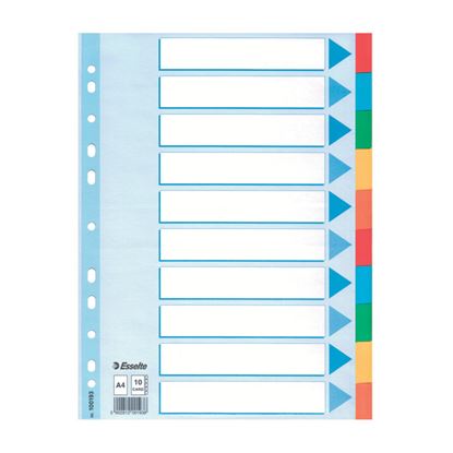 Obrázek Rozdružovač A4 kartonový Esselte - barevný / 10 listů
