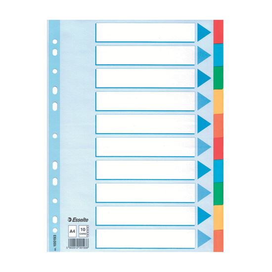 Obrázek z Rozdružovač A4 kartonový Esselte - barevný / 10 listů