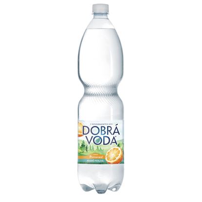 Obrázek Dobrá voda s příchutí - pomeranč / jemně perlivá / 1,5 l