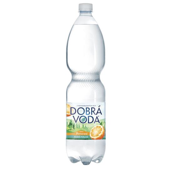 Obrázek z Dobrá voda s příchutí - pomeranč / jemně perlivá / 1,5 l