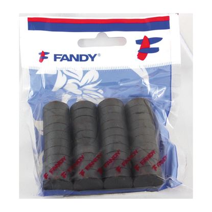 Obrázek Magnety černé Fandy - průměr 15 mm / 40 ks