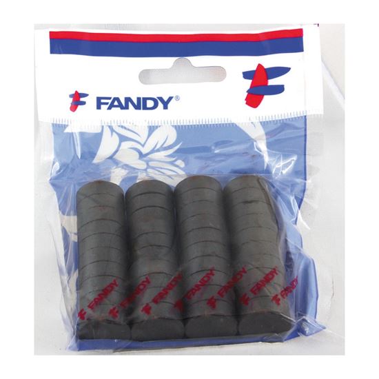 Obrázek z Magnety černé Fandy - průměr 15 mm / 40 ks