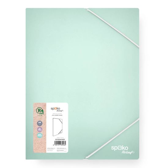 Obrázek z Box na spisy A4 Spoko ReLeaf Soft touch s gumou - mentolová