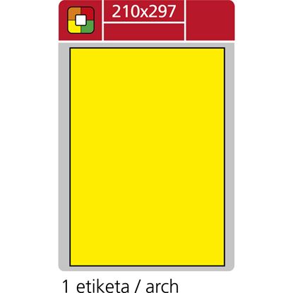 Obrázek Print etikety A4 pro laserový tisk - fluorescentní - 210 x 297 mm (1 etiketa / arch) fluorescentní žlutá
