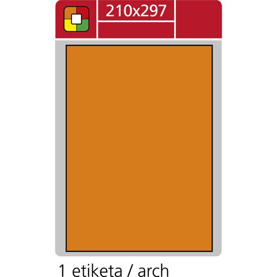 Obrázek z Print etikety A4 pro laserový tisk - fluorescentní - 210 x 297 mm (1 etiketa / arch) fluorescentní oranžová