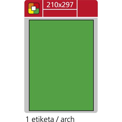 Obrázek Print etikety A4 pro laserový tisk - fluorescentní - 210 x 297 mm (1 etiketa / arch) fluorescentní zelená
