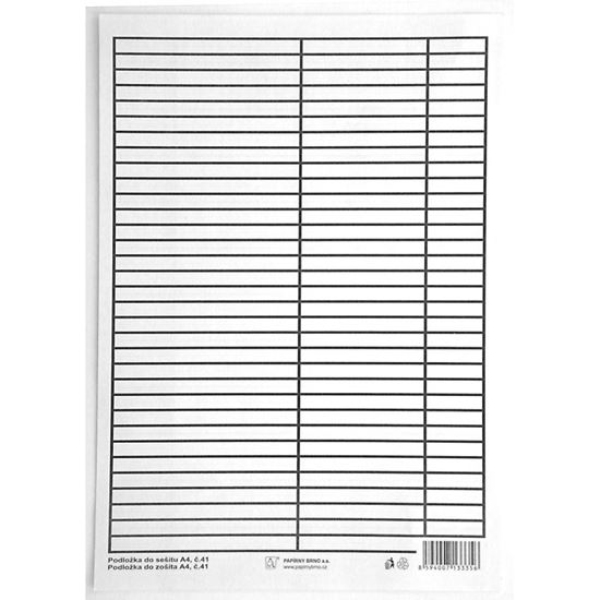 Obrázek z Podložka do sešitů A4 PVC - linka / linka
