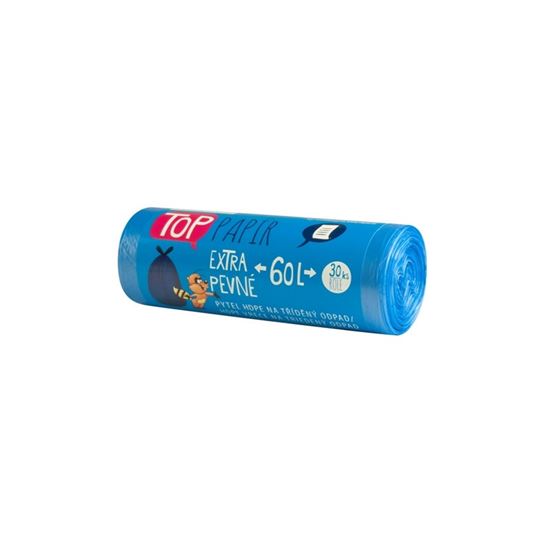 Obrázek z Pytle do koše na tříděný odpad - 60L / 30 ks / 10 my / modré