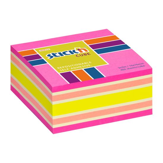 Obrázek z Samolepicí bločky Stick´n by Hopax - 76 x 76 mm / 400 lístků / neon mix růžová