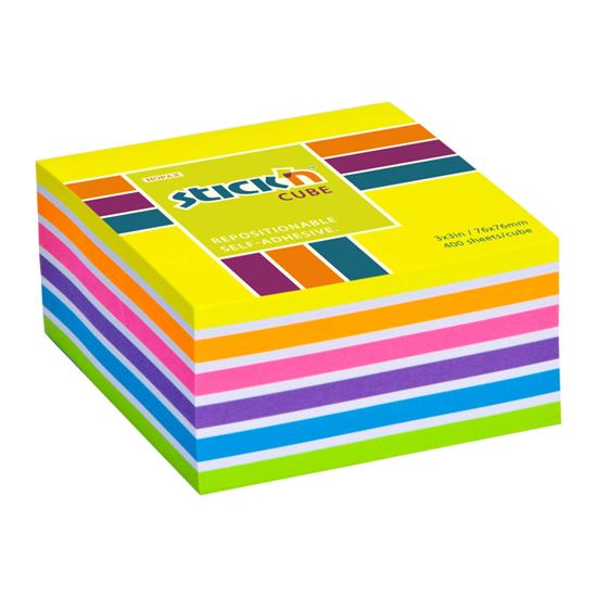 Obrázek z Samolepicí bločky Stick´n by Hopax - 76 x 76 mm / 400 lístků / neon mix žlutá
