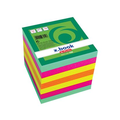 Obrázek Záznamní kostky barevné Herlitz - 9 cm x 9 cm x 9 cm / 700 lístků / lepená vazba