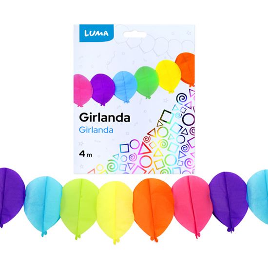 Obrázek z Girlanda papírová - 4 m / balónky
