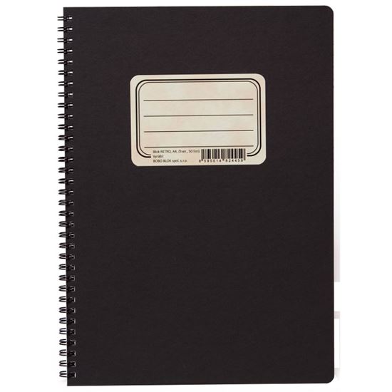 Obrázek z Blok BOBO Retro s boční spirálou - A4 / čtvereček