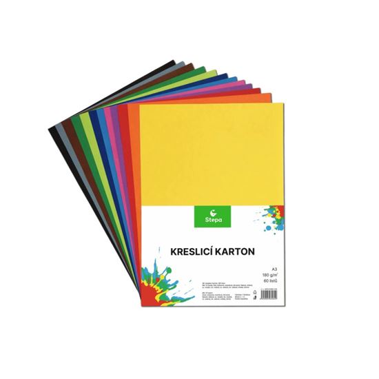 Obrázek z Barevný karton - A3 / 180 g / 60 listů / barevný mix