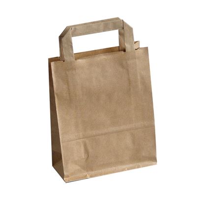 Obrázek Tašky papírové plochá ucha - hnědá / 180 x 80 x 250 mm