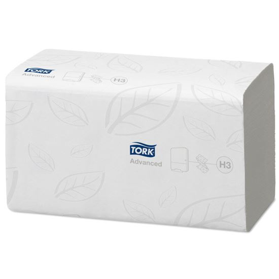 Obrázek z Tork papírové ručníky skládané 290163 - Z-Z bílé 25x23cm / 2 vrs. / 250 ks
