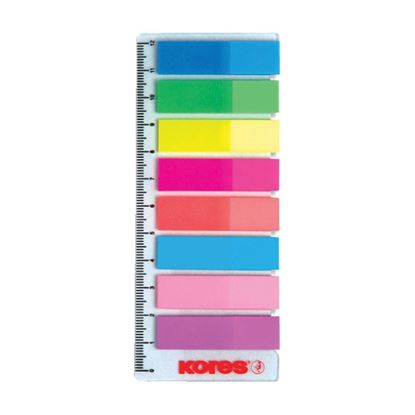 Obrázek Samolepící záložky Kores Index Strips - 8 x 25 lístků / barevné
