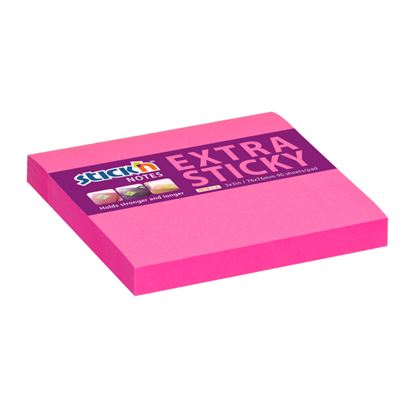 Obrázek Samolepicí bločky Stick´n by Hopax Extra Sticky - 76 x 76 mm / 90 lístků / neon růžová