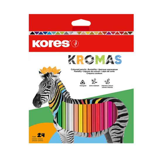 Obrázek z Pastelky Kores Kromas trojhranné / 24 barev