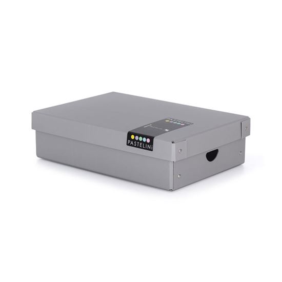 Obrázek z Krabice úložná lamino PASTELINi - šedá / 35,5 x 24 x 9 cm